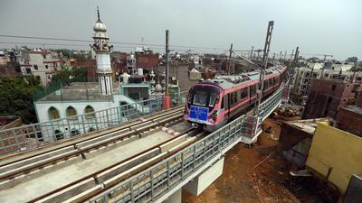 Once the construction of this corridor is complete, the Pink Line will be the first ever ring corridor in India with a length of about 70 kms. (Hindustan Times Photo/Representative use) Once the construction of this corridor is complete, the Pink Line will be the first ever ring corridor in India with a length of about 70 kms. (Hindustan Times Photo/Representative use)