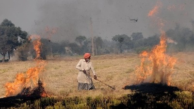 Stubble burning in the neighbouring states is one of the major contributors of air pollution in Delhi during winter. (File photo / HT) Stubble burning in the neighbouring states is one of the major contributors of air pollution in Delhi during winter. (File photo / HT)