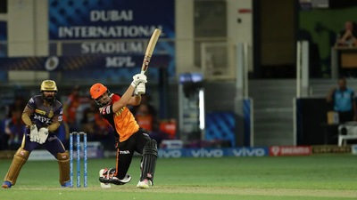 Abdul Samad played a few shots towards the end of the innings (BCCI/IPL)