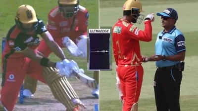 Punjab Kings captain KL Rahul chats with umpire (HT Collage)