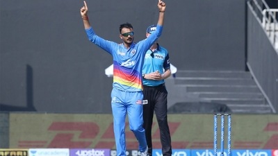 Axar Patel celebrates a wicket.&nbsp; (IPL/Twitter)