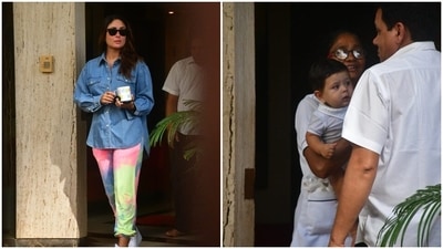Kareena Kapoor and her son Jeh. Kareena Kapoor and her son Jeh.