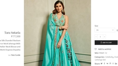 If you wish to include Tara's look in your wardrobe, we have some news for you. The lehenga set is available on the designer's website, and it will cost you a whopping  <span class='webrupee'>₹</span>77,500. (punitbalana.in)