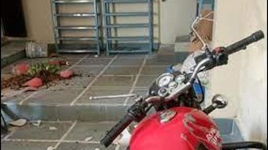 Vandalised church premises at Solanipuram in Roorkee on Sunday. (SOURCED.)