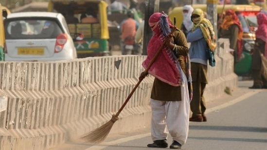 In the past year, several sanitation unions have flagged the issue of lack of protective equipment during the pandemic.(HT File Photo | Representational image)