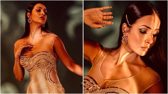 Malaika Arora's shimmery gown with leg-baring slit will make your heart skip a beat, see pics(Instagram/@manekaharisinghani)