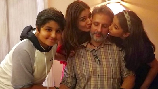 Raveena Tandon shared an inside photo from her husband Anil Thadani’s birthday party.