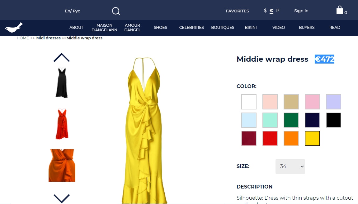 Nora Fatehi's yellow wrap dress from Maison d’AngelAnn(maisonangelann.com)
