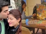 Twinkle Khanna and her son Aarav solve a jigsaw puzzle. Twinkle Khanna and her son Aarav solve a jigsaw puzzle.