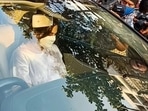 Salman Khan's sister Alvira outside Shah Rukh Khan's Mannat.(Varinder Chawla) Salman Khan's sister Alvira outside Shah Rukh Khan's Mannat.(Varinder Chawla)