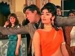 Shammi Kapoor and Mumtaz in a still from Brahmachari.&nbsp;