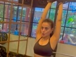 Ameesha Patel moves out of her comfort zone, tries kettleball swing