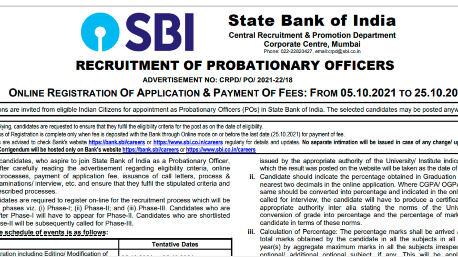 SBI PO Recruitment 2021 Notification for 2056 vacancies released at