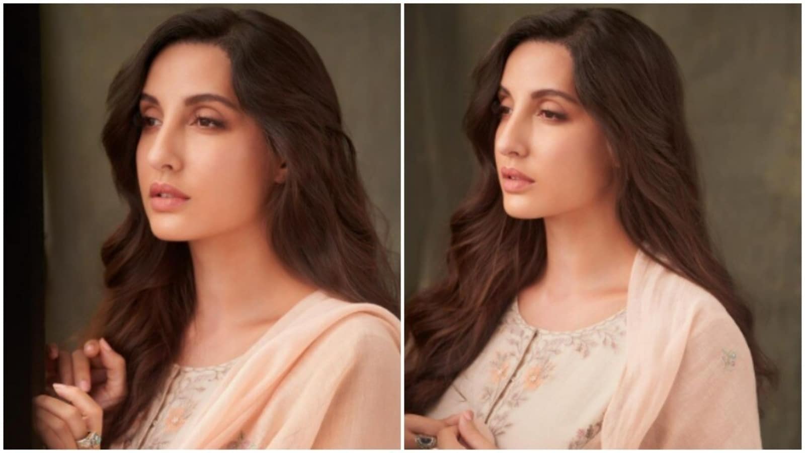 Nora Fatehi Stuns Us In A Pastel Hue Kurta Set