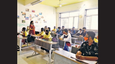 Along with all the Covid protocols, junior college administration must take permission from the Pune Municipal Corporation (PMC) committee who will check the preparations done by the colleges. (Photo by Rahul Raut/HT PHOTO) Along with all the Covid protocols, junior college administration must take permission from the Pune Municipal Corporation (PMC) committee who will check the preparations done by the colleges. (Photo by Rahul Raut/HT PHOTO)