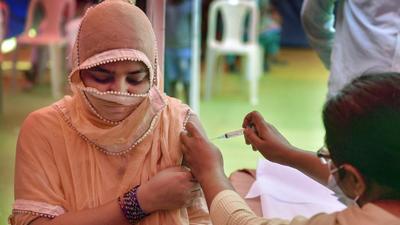 A beneficiary receives Covid vaccine dose in New Delhi. The price of Zydus vaccine has remained an unresolved issue between the central government and the Ahmedabad-based Zydus Cadila. (PTI)