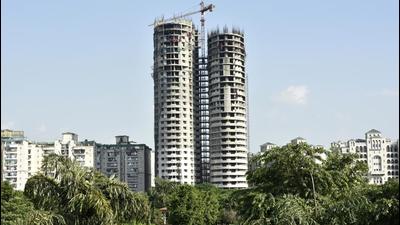 The company had proposed to partially demolish 224 apartments in one tower along with the community area at the ground floor without touching the second tower. (Sunil Ghosh/HT) The company had proposed to partially demolish 224 apartments in one tower along with the community area at the ground floor without touching the second tower. (Sunil Ghosh/HT)