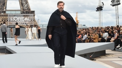 Game Of Thrones fame actor Nikolaj Coster-Waldau presents a creation for L'Oreal on the sidelines of the Paris Fashion Week Spring-Summer 2022 Ready-to-Wear collection shows at the Trocadero, in Paris. (AFP) Game Of Thrones fame actor Nikolaj Coster-Waldau presents a creation for L'Oreal on the sidelines of the Paris Fashion Week Spring-Summer 2022 Ready-to-Wear collection shows at the Trocadero, in Paris. (AFP)