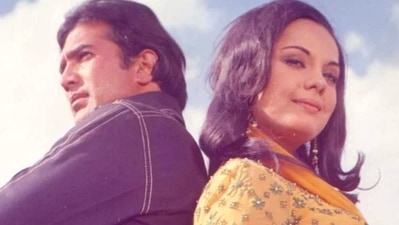 Rajesh Khanna and Mumtaz in a still from a film.&nbsp;