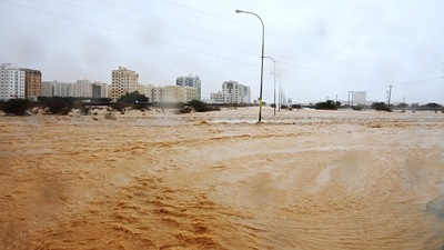 Flights were cancelled or delayed, as wind speeds reached 120 kilometres an hour across Oman's north coast. (REUTERS)