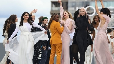 The shows theme was women’s empowerment and the brand aimed to showcase L’Oréal's Stand Up Against Street Harassment cause. (Vianney Le Caer/Invision/AP) The shows theme was women’s empowerment and the brand aimed to showcase L’Oréal's Stand Up Against Street Harassment cause. (Vianney Le Caer/Invision/AP)