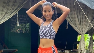 Ankita Konwar is at peace as she does Utthita Hasta Padangusthasana, Vrikshasana: Read benefits (Instagram/@ankita_earthy) Ankita Konwar is at peace as she does Utthita Hasta Padangusthasana, Vrikshasana: Read benefits (Instagram/@ankita_earthy)