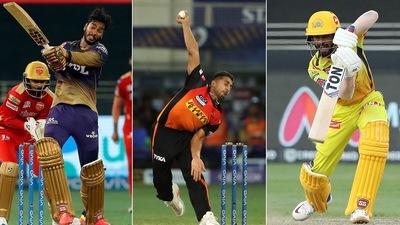 From left: Venkatesh Iyer, Umran Malik and Ruturaj Gaikwad. (IPL/Twitter) From left: Venkatesh Iyer, Umran Malik and Ruturaj Gaikwad. (IPL/Twitter)