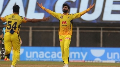 Ravindra Jadeja celebrates a wicket.&nbsp; (IPL/Twitter)