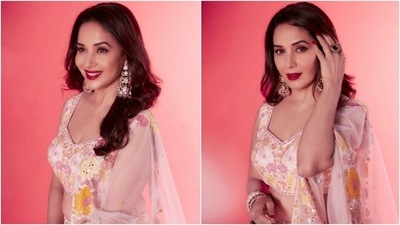 Madhur Dixit is a work of art in beautiful floral lehenga and we can't take our eyes off her (Instagram/@madhuridixitnene) Madhur Dixit is a work of art in beautiful floral lehenga and we can't take our eyes off her (Instagram/@madhuridixitnene)