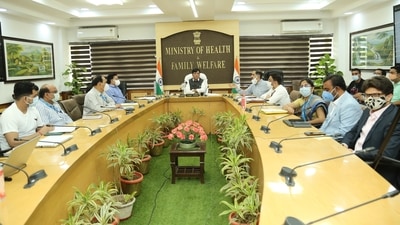 Union health minister Mansukh Mandaviya launching the i-Drone project on Monday. (ANI Photo) Union health minister Mansukh Mandaviya launching the i-Drone project on Monday. (ANI Photo)