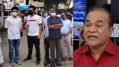 Taarak Mehta Ka Ooltah Chashmah's cast and crew members at Ghanshyam Nayak's funeral. Taarak Mehta Ka Ooltah Chashmah's cast and crew members at Ghanshyam Nayak's funeral.