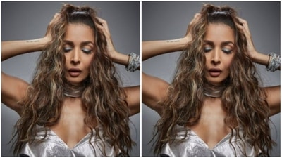 In another picture, Malaika Arora can be seen in a closeup portrait shot. In minimal makeup, Malaika was ready to make us stop and stare. Silver eye shadow, soft maroon lipstick and black eyeliner, and Malaika was good to go. (Instagram/@manekaharisinghani)