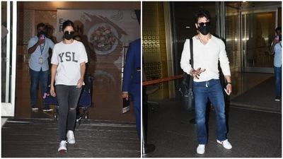 When it comes to appropriately dressing up for a long day of travelling, who knows it better than the Bollywood stars, whose swanky airport fashion always manage to steal our hearts? And when it comes to Katrina Kaif, Tiger Shroff and Tara Sutaria, it is expected to set higher standards of airport fashion with their simple, comfortable and stunning choice of attires. (HT Photos/Varinder Chawla) When it comes to appropriately dressing up for a long day of travelling, who knows it better than the Bollywood stars, whose swanky airport fashion always manage to steal our hearts? And when it comes to Katrina Kaif, Tiger Shroff and Tara Sutaria, it is expected to set higher standards of airport fashion with their simple, comfortable and stunning choice of attires. (HT Photos/Varinder Chawla)