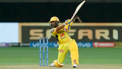 Ambati Rayudu smashed a fifty to remain unbeaten on 55 and helped CSK post 136/5 in 20 overs (BCCI/IPL) Ambati Rayudu smashed a fifty to remain unbeaten on 55 and helped CSK post 136/5 in 20 overs (BCCI/IPL)