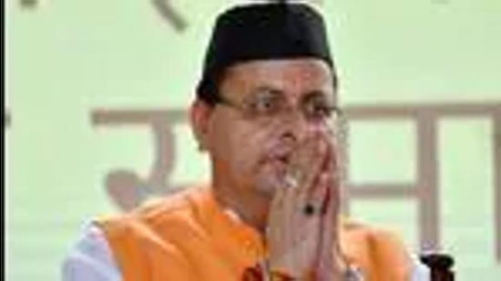 File photo: Uttarakhand chief minister Pushkar Singh Dhami. (PTI)