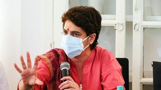 Priyanka Gandhi Vadra said she was stopped from going to Lakhimpur.&nbsp;(ANI File Photo)