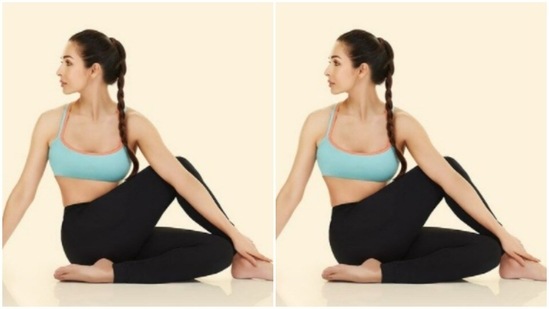 Malaika Arora performs Ardha Matsyendrasana, writes, ‘Transform yourself’(Instagram/@malaikaaroraofficial)