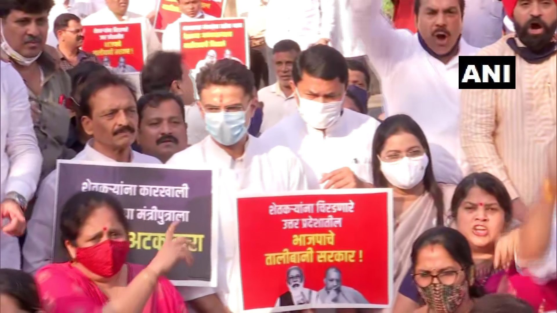 Congress protests in front of a Gandhi statue in Lucknow over Lakhimpur Kheri violence. Congress protests in front of a Gandhi statue in Lucknow over Lakhimpur Kheri violence.