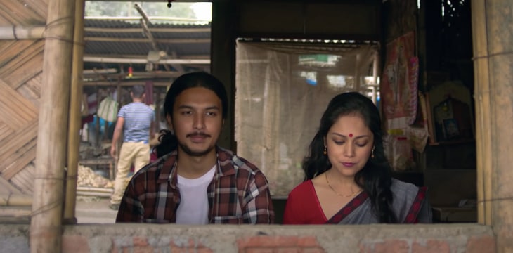 Lima Das and Arghadeep Baruah in a still from Aamis.