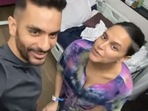 Angad Bedi and Neha Dhupia in hospital.. Angad Bedi and Neha Dhupia in hospital..