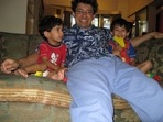 Madhuri Dixit’s husband Shriram Nene shared a picture with their sons Arin and Ryan, from when they were younger. Madhuri Dixit’s husband Shriram Nene shared a picture with their sons Arin and Ryan, from when they were younger.