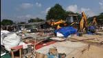 The demolition drive by HSVP at the Banjara Market to reclaim 25 acres commenced around 11am and continued till the evening. (Vipin Kumar /HT PHOTO) The demolition drive by HSVP at the Banjara Market to reclaim 25 acres commenced around 11am and continued till the evening. (Vipin Kumar /HT PHOTO)