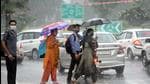 Parts of Delhi received rainfall on Tuesday. (Arvind Yadav/HT photo)