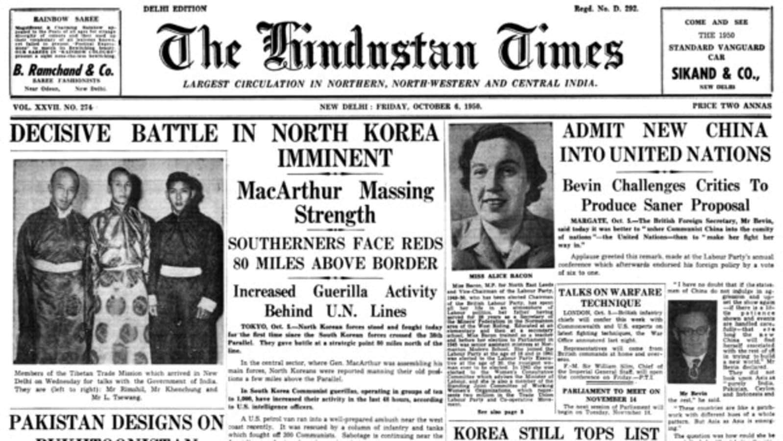 HT 이날 : 1950 년 10 월 6 일 – 북한에서 결정적인 전투가 임박하고 있습니다 | 월드 뉴스