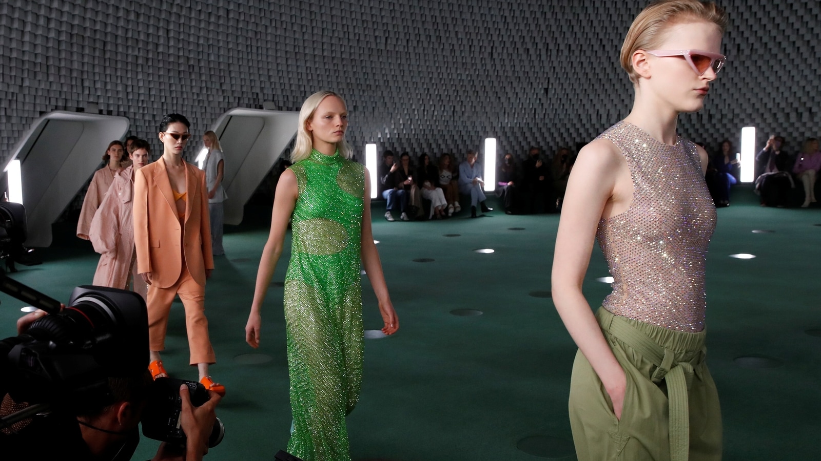 Stella McCartney shows hot pants and sustainable fabric on Paris street