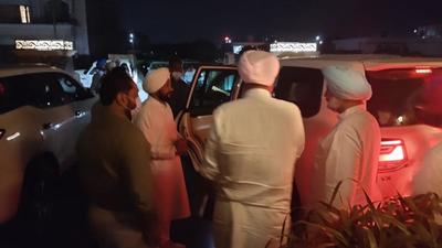 Punjab CM Charanjit Singh Channi leaving after meeting former health minister Balbir Singh Sidhu in Mohali. (HT Photo) Punjab CM Charanjit Singh Channi leaving after meeting former health minister Balbir Singh Sidhu in Mohali. (HT Photo)