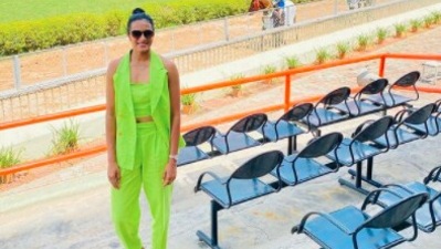 PV Sindhu recently went for a horse racing event in Hyderabad wearing a  <span class='webrupee'>₹</span>12.5k neon green co-ord set. (Instagram/@pvsindhu1)