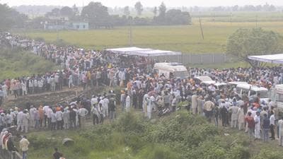 The demand for post- mortem report before two farmers were cremated led to top UP Police officer rushing to Tikunia in Lakhimpur Kheri . (HT Photo/Representative)