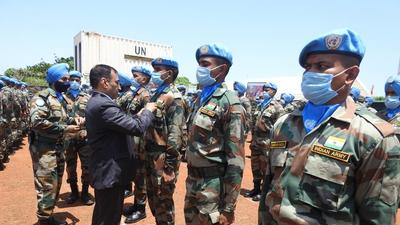 As many as 836 troops from the Indian Army serving with the UN peacekeeping mission in South Sudan have been awarded the United Nations medal for their services. (Twitter/@eoijuba)