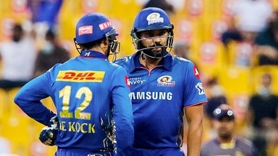 Rohit Sharma captain of Mumbai Indians and Quinton de Kock of Mumbai Indians. (ANI)